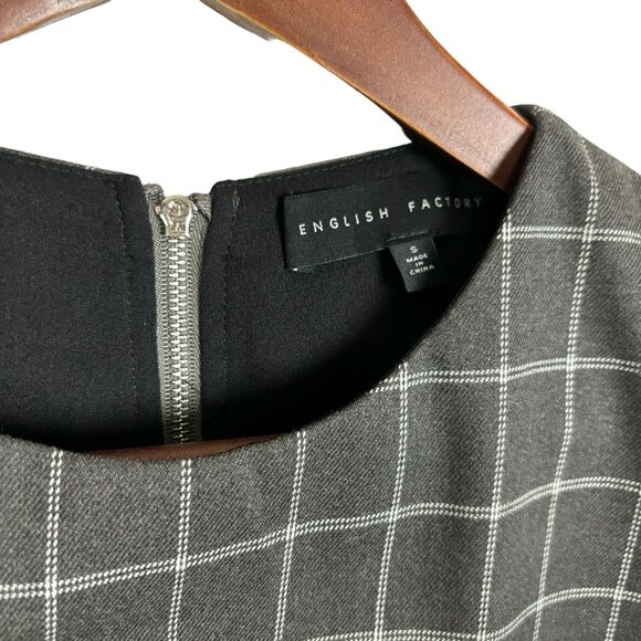 NWOT English Factory Gray Checkered Dream Sleeveless Crop Top Women's Size Small - Picture 6 of 10